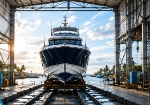 Yacht on the slipway